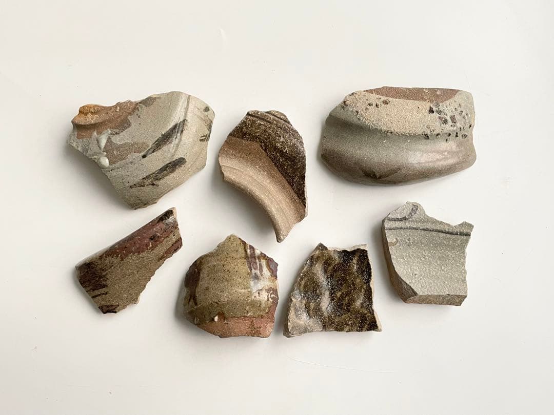 骨董　アンティーク　古唐津　絵唐津　陶片　残欠　焼山窯ほか　叩き技法　出土　発掘