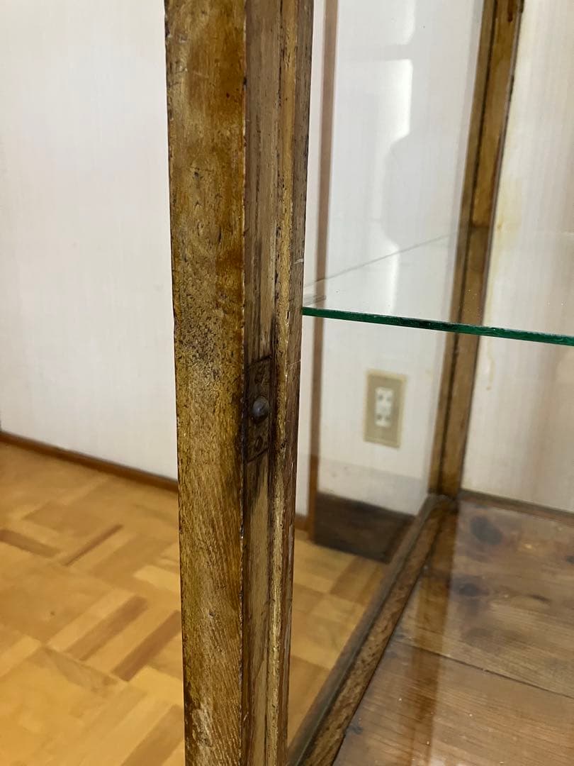 レトロ商品　アンティークガラスケース 木製商品ケース　4段ケース