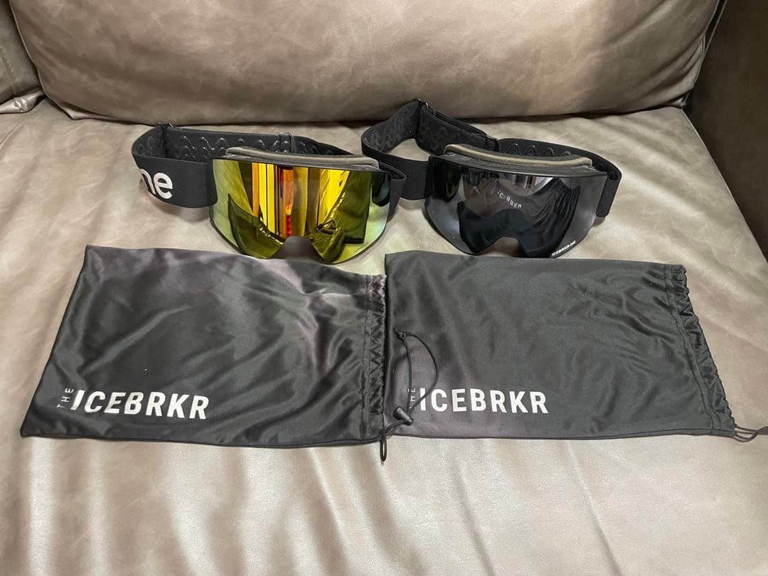 ICEBRKR スキーゴーグル 2個セット 骨伝導 滑走中会話できます。