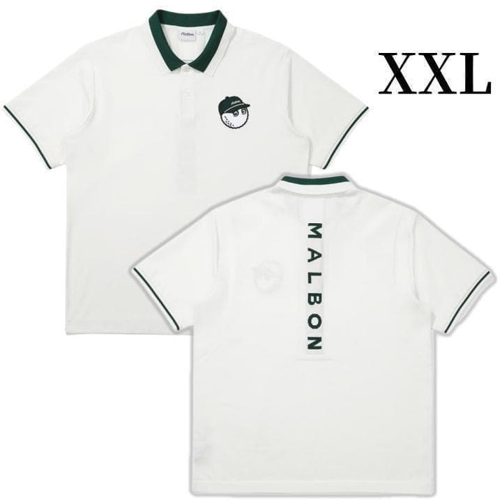 マルボンゴルフ ポロシャツ malbon golf メンズ シャツ 白色XXL