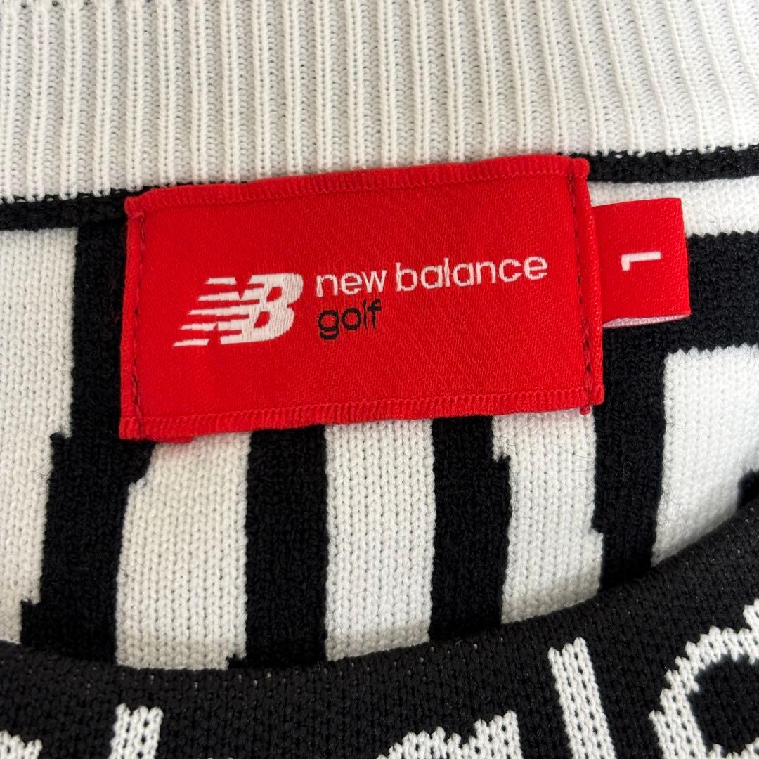 ★美品★ new balance ゴルフウェア セーター Mサイズ 黒 白