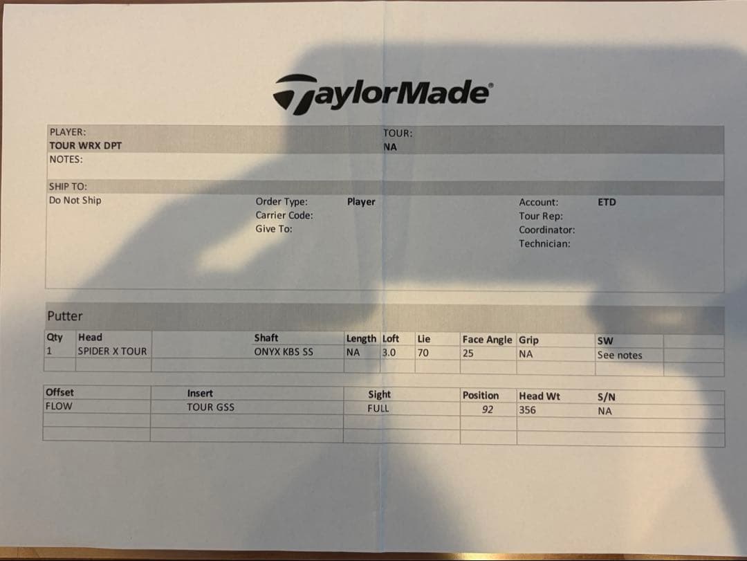 限定値下げ　GSS ツアー支給品 SPIDER TOUR X 34inch