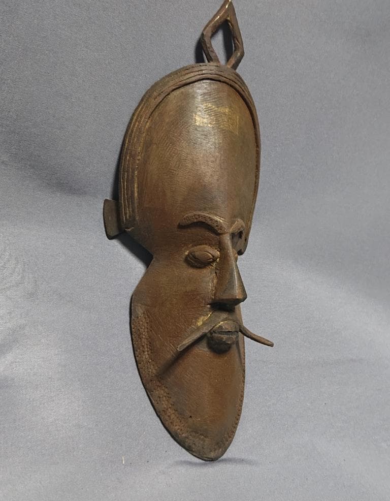（primitive art）コートジボワール　バウレ族 古銅 男子マスク