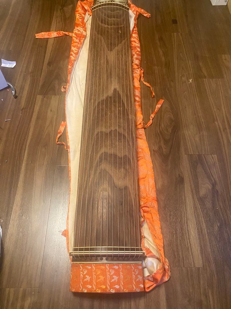 木製 琴13ゲン　オレンジケース付き