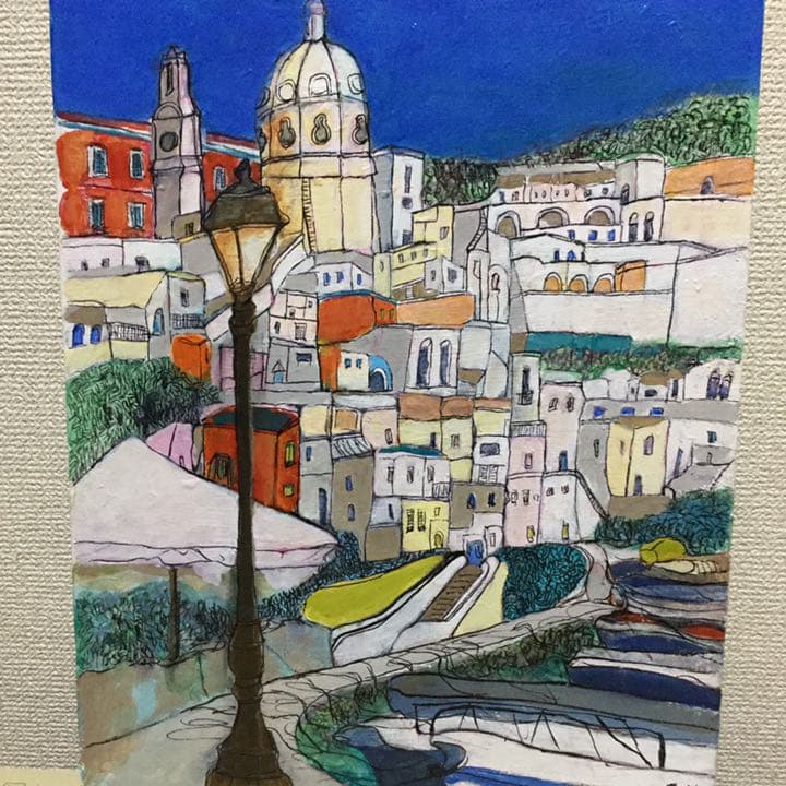 プローチタ島の風景F6キャンバス(アクリル)2019年作