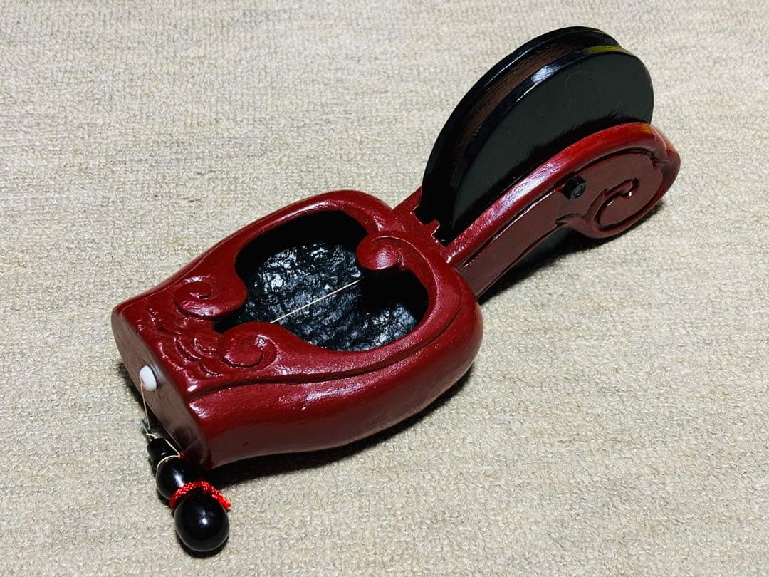 アンティーク墨壺　海老虹梁　猪目　工芸品　墨壷　すみつぼ　墨坪　墨つぼ　墨斗