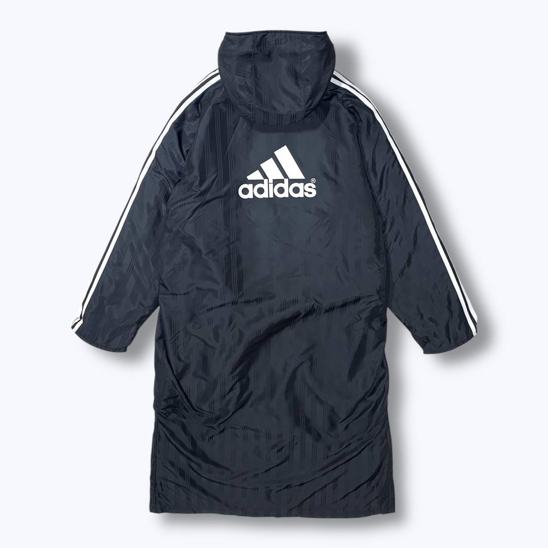 adidas FC東京 ベンチコート 旧エンブレム 黒 XOサイズ ロング丈