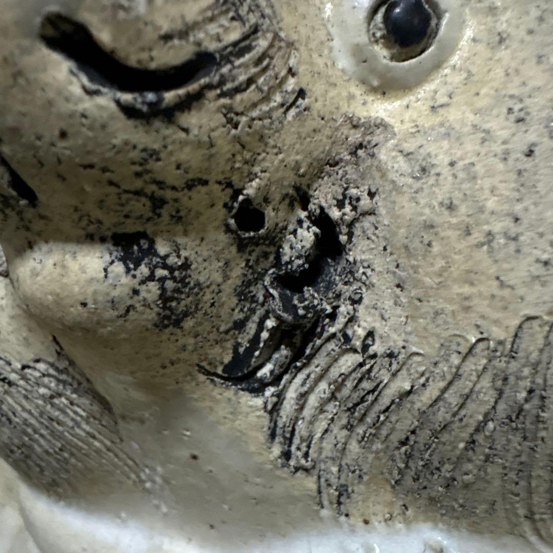 信楽焼　白　たぬき　狸　焼き物　ホワイト　2代　38cm 陶芸　工芸品　置物