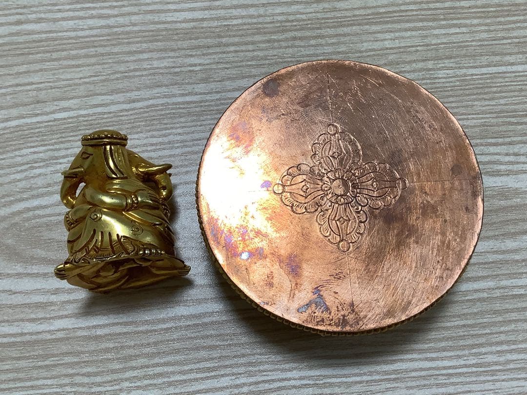 《 チベット密教　新品　1点物 》 オリジナル　鍍金　歓喜天　ガネーシャ　②