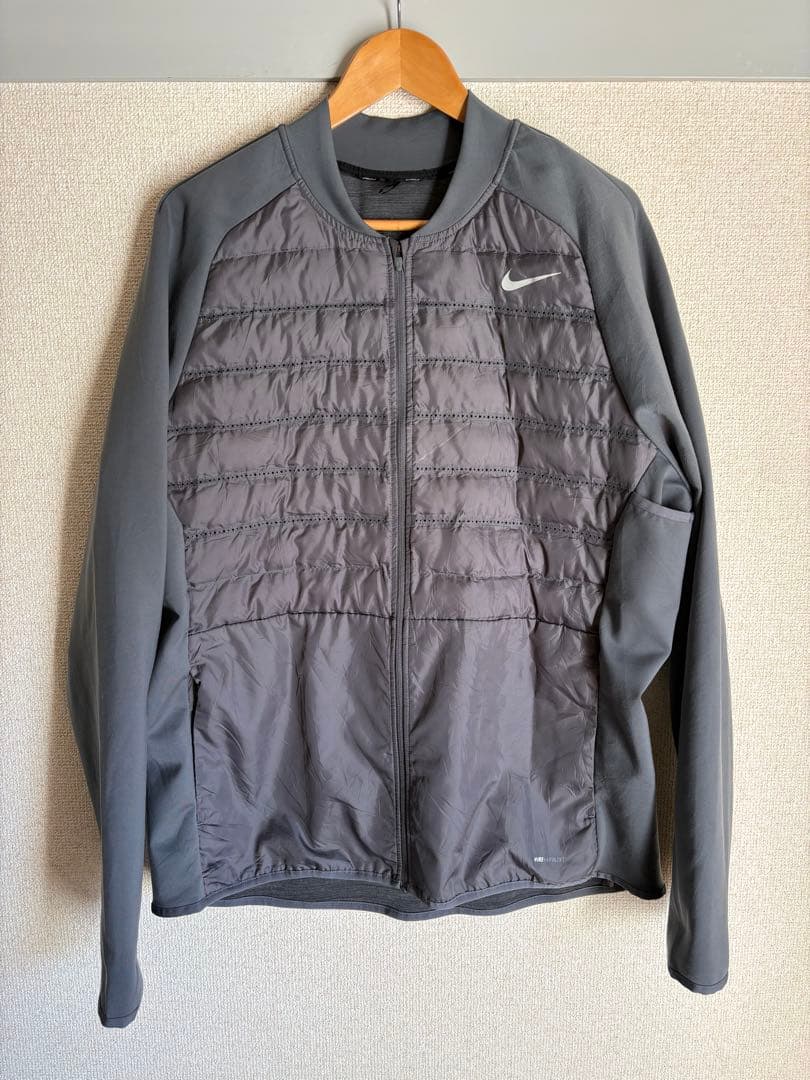 NIKEgolf エアロロフト　ゴルフウェア　中綿　グレー　ナイロン　スウェット