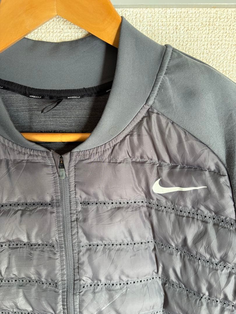 NIKEgolf エアロロフト　ゴルフウェア　中綿　グレー　ナイロン　スウェット