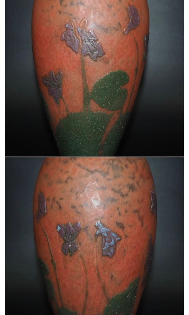 送料無料鑑定シール付ドームナンシー ガラス花瓶DAUMNANCY 美術館級傑作