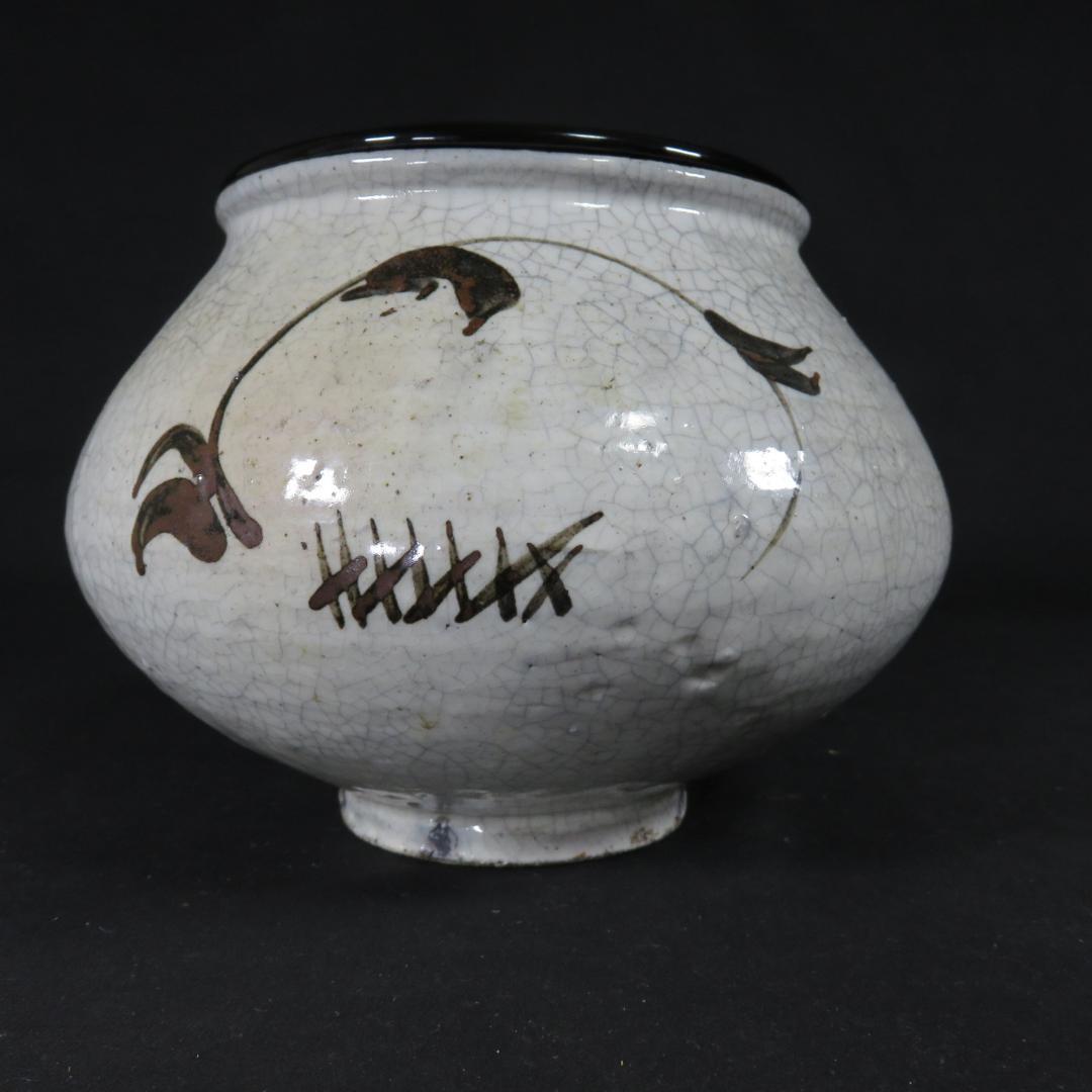 唐津 水指 水差 絵粉引き 七代目 江口宗山 茶道具 茶の湯 共箱 木箱