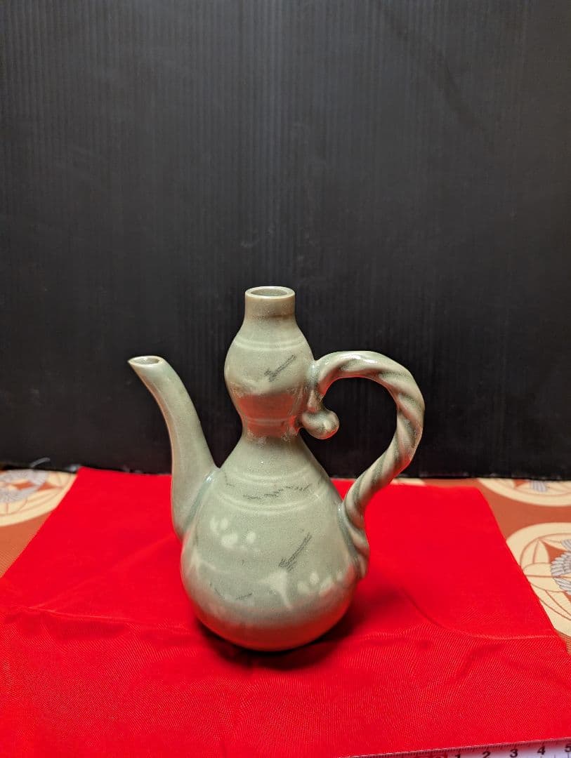 時代物青磁 陶器 水注 20cm