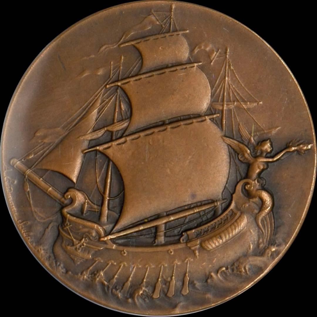 NGC MS64BN フランス 銅メダル 聖ジョージの竜退治 大型スラブ