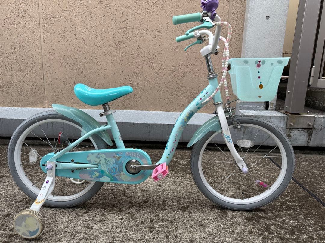 子供用自転車　18インチ補助輪付　アリエル