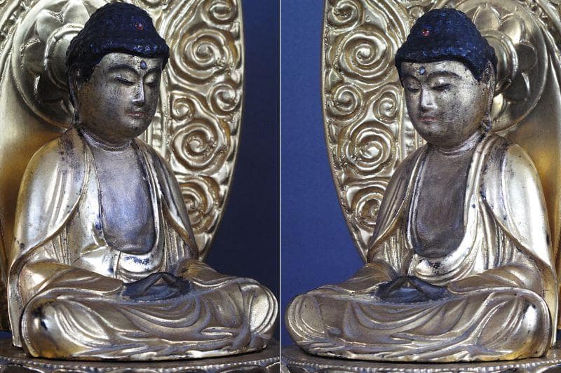 玉眼!!『木造 釈迦如来座像』古仏 総高44㎝