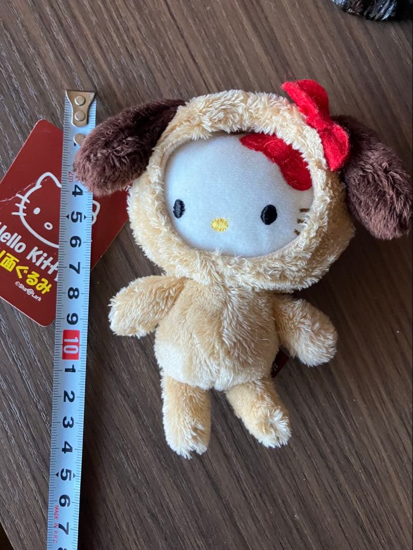 ハローキティ 犬コスチューム ぬいぐるみキーホルダープリ面ぐるみ新品
