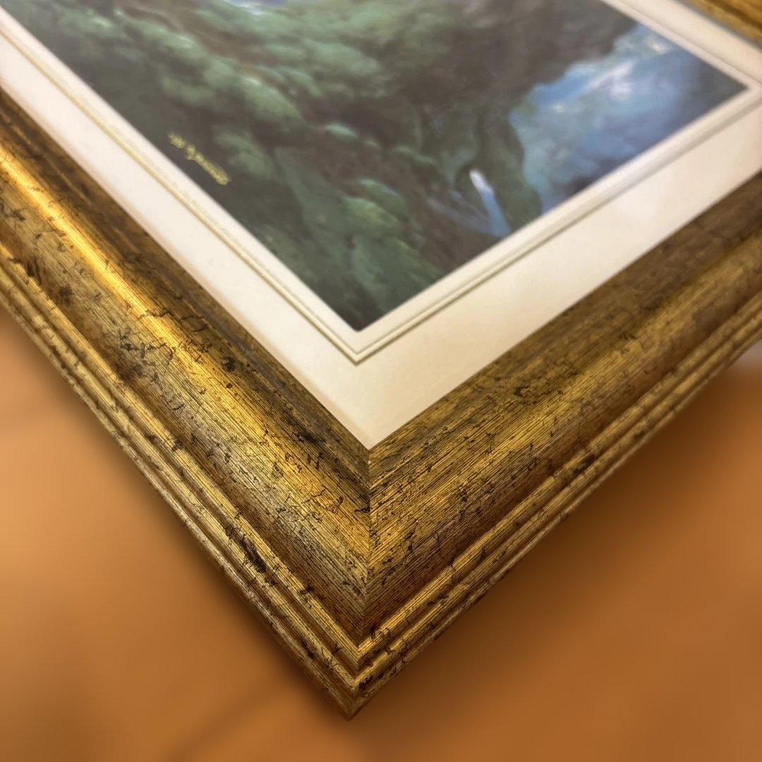 額装 ジブリ もののけ姫 山本二三展 複製原画 宮崎駿 シシ神の森 新品同様