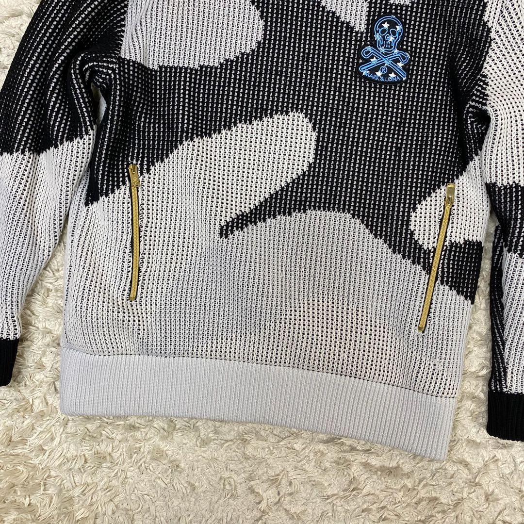 マークアンドロナ 裏地付 ニットセーター グレー系 ゴルフウェア 48