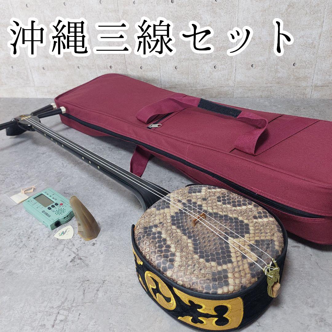 沖縄三線 入門用 初心者向け 人工皮 合皮 三味線 琉球 和楽器 ソフトケース付