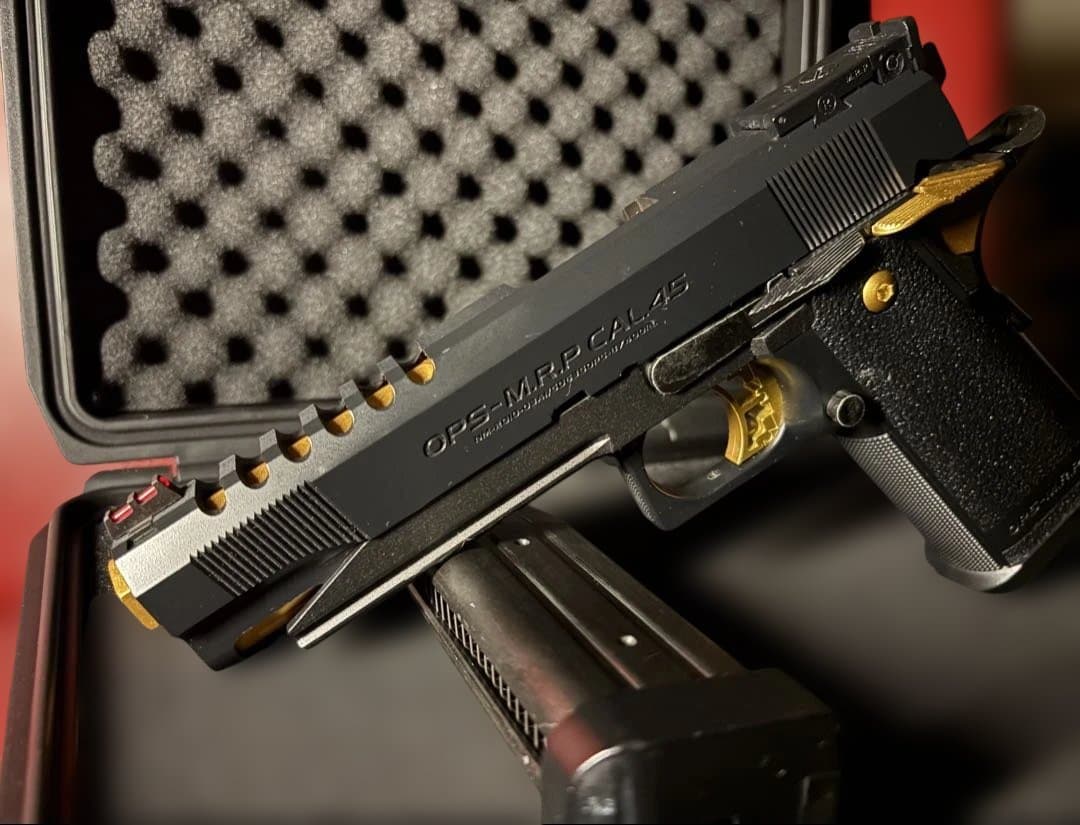 【美品】東京マルイハイキャパゴールドマッチGBカスタム多 新品ハンドガンケース付