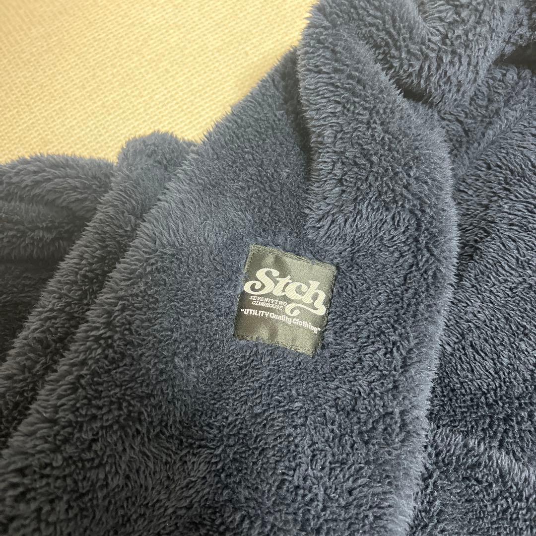 【STCH】 ボアフリース　フーディL ネイビー