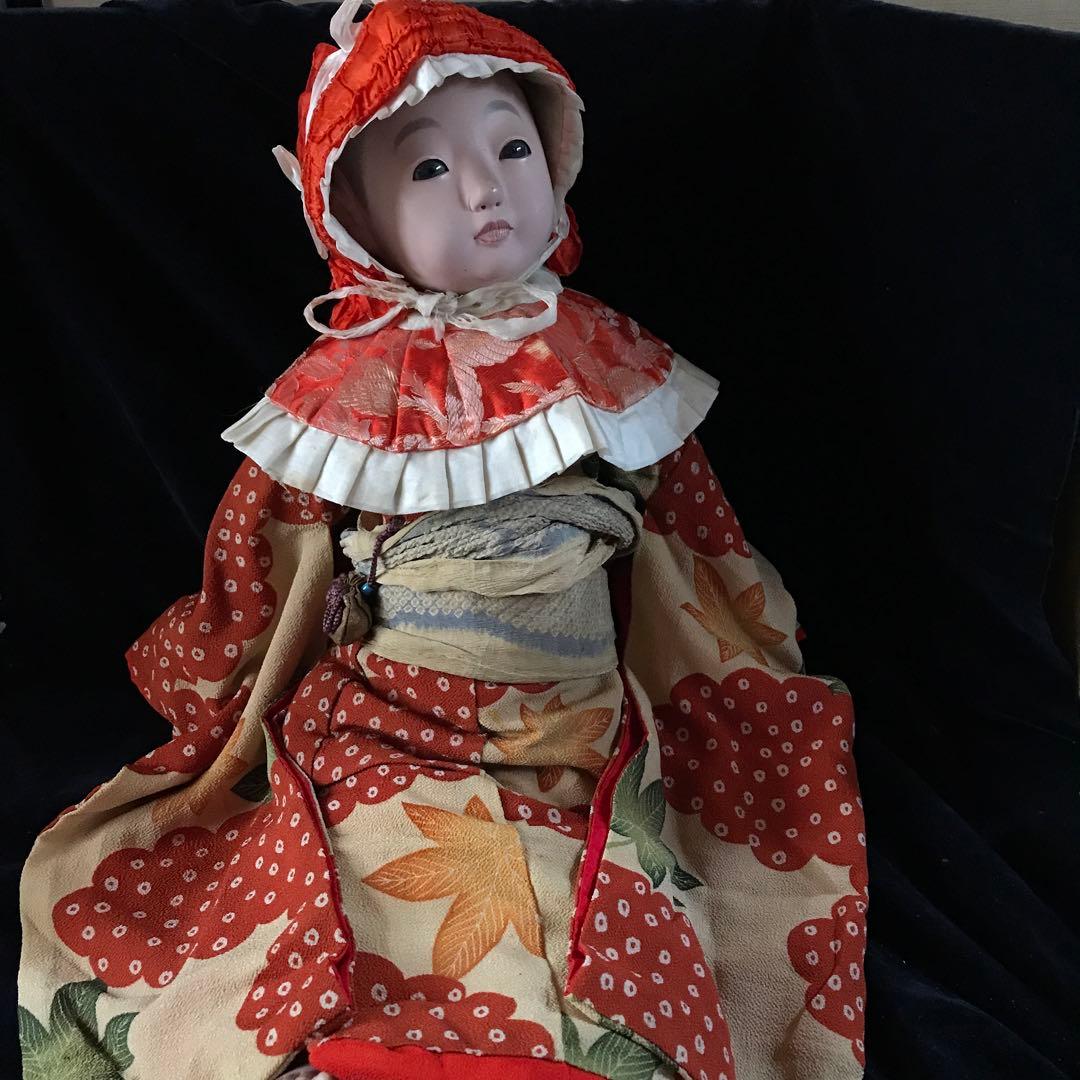 市松人形　初代東光　朱印　18号　大きな抱き人形