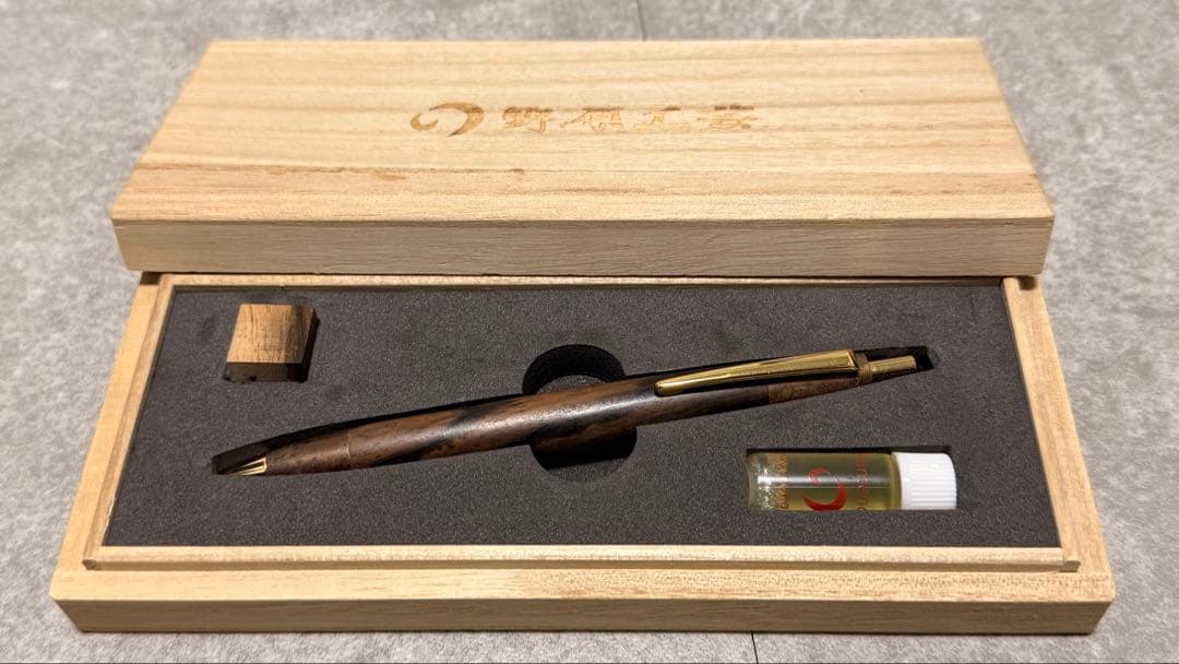 野原工芸 特上黒柿 斑紋限定金具 スタンダードボールペン