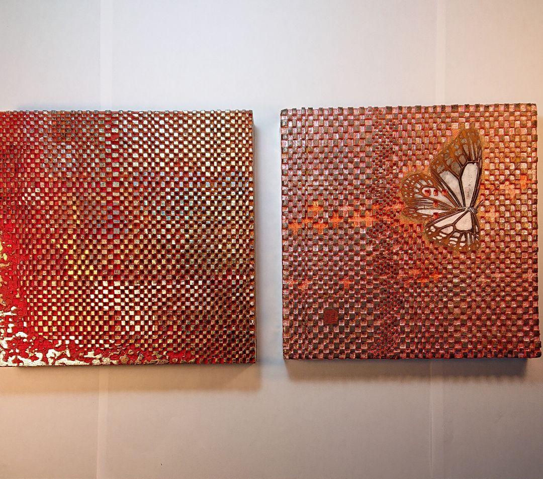 日本画/堤進の小品です。「相転移/そうてんい 時空の織り物#5」S0号