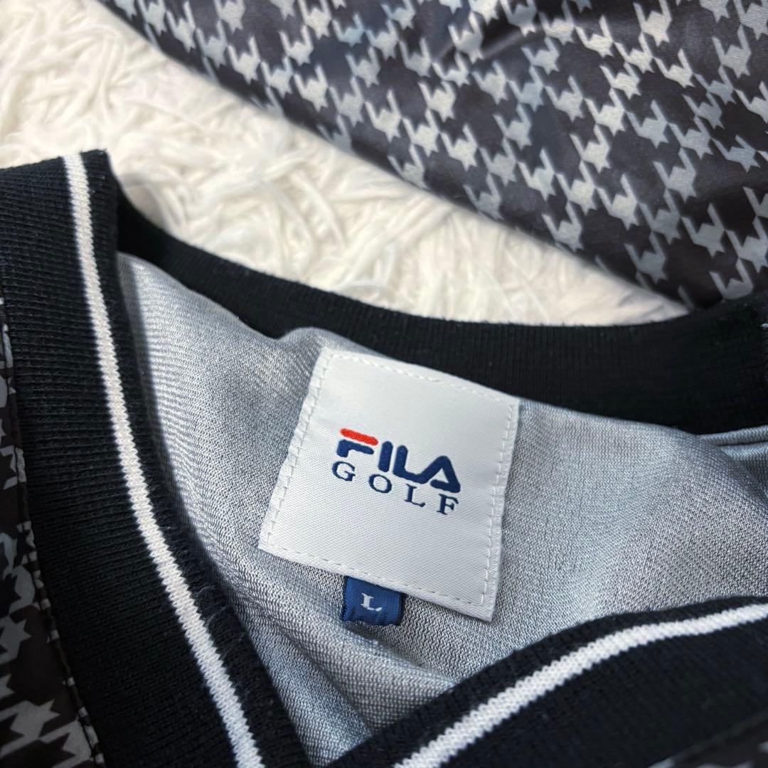 新作 FILA ゴルフ セットアップ 千鳥 チドリ 蓄熱 スニード ブルゾン