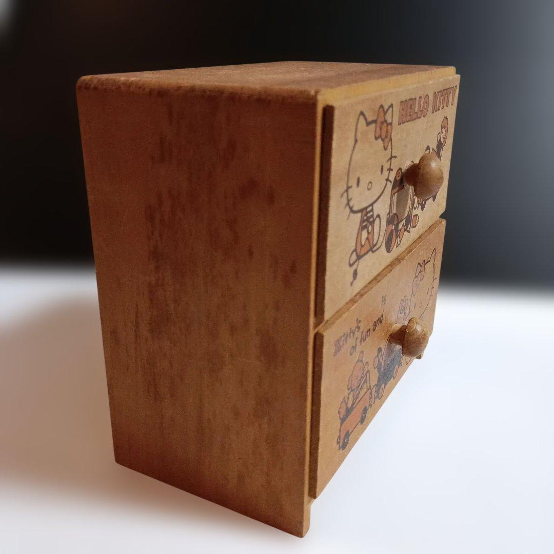 昭和レトロ★ サンリオ★HELLO KITTY 木製引き出し付き小物入れ