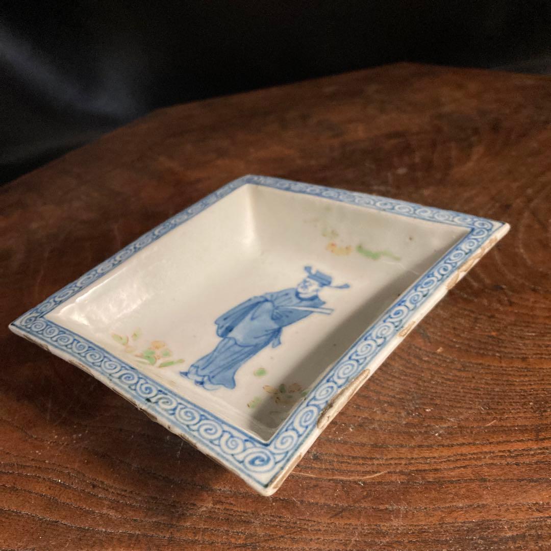 赤札閉店セール❗️【ギャラリー三益】古染付　文官紋方角皿