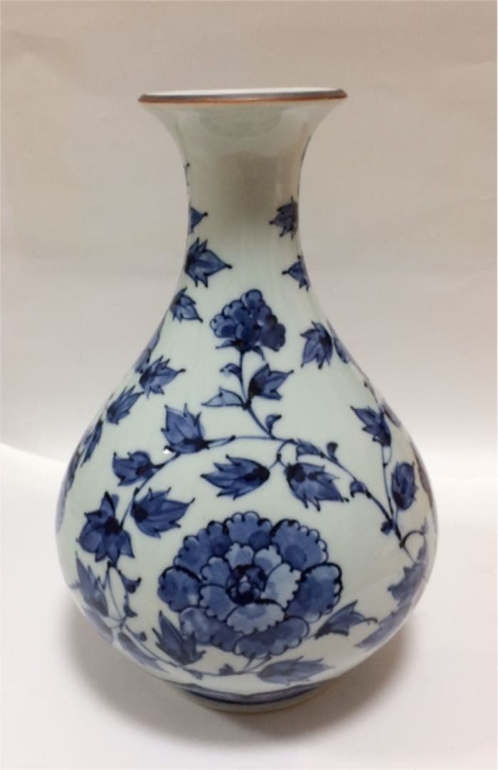 花瓶 六染付 花生 楠吉