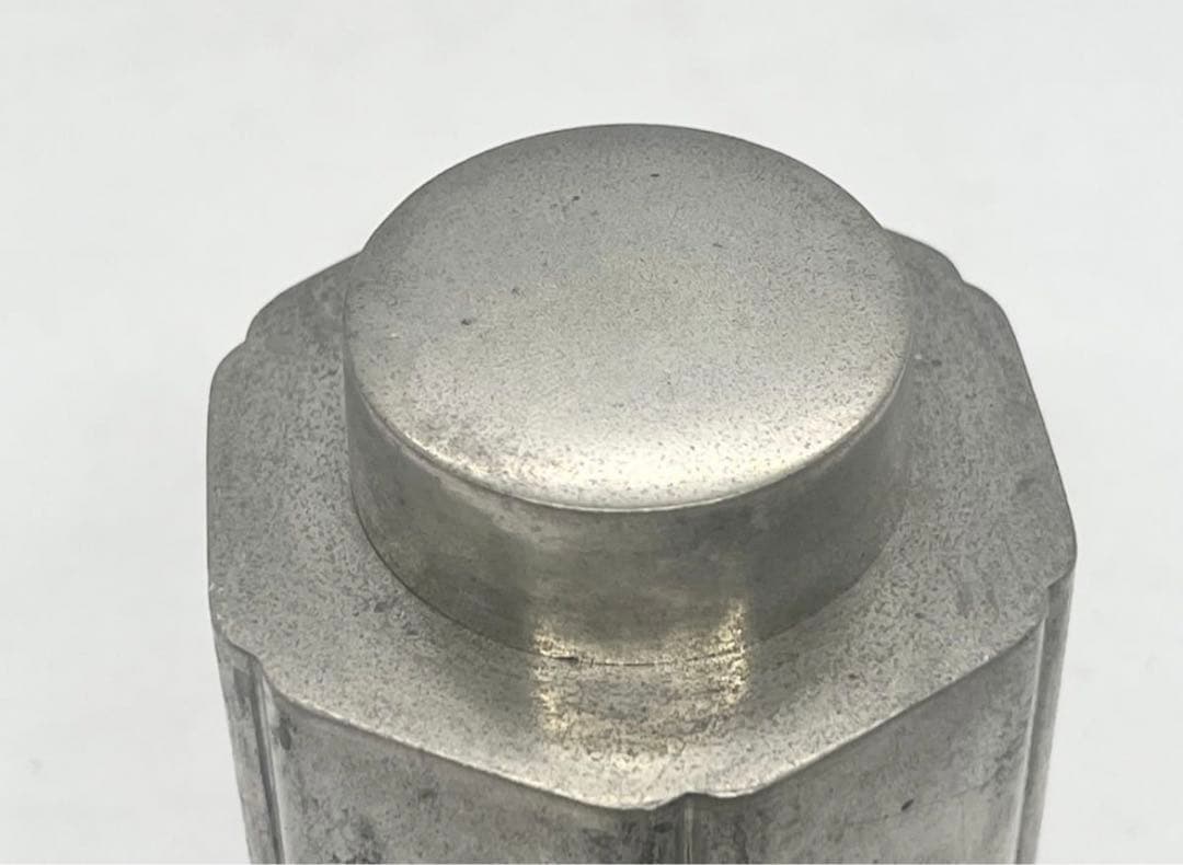 四世秦蔵六 蔵六造 倣張星栄作意 純錫四入角茶壷 純錫六角茶壷 平安