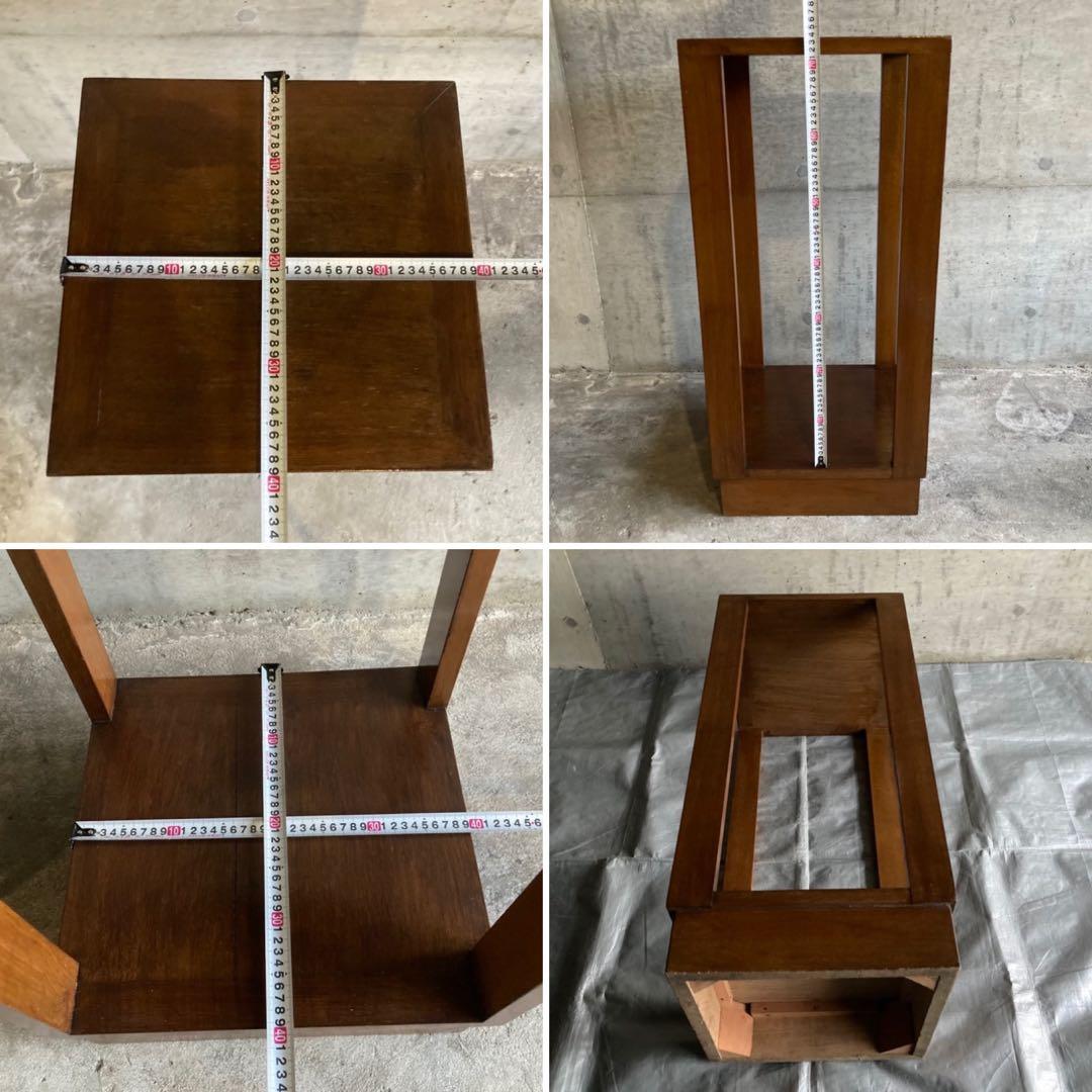 古い味のある飾り台 サイドテーブル 棚 シェルフ ラック スタンド 木製 レトロ