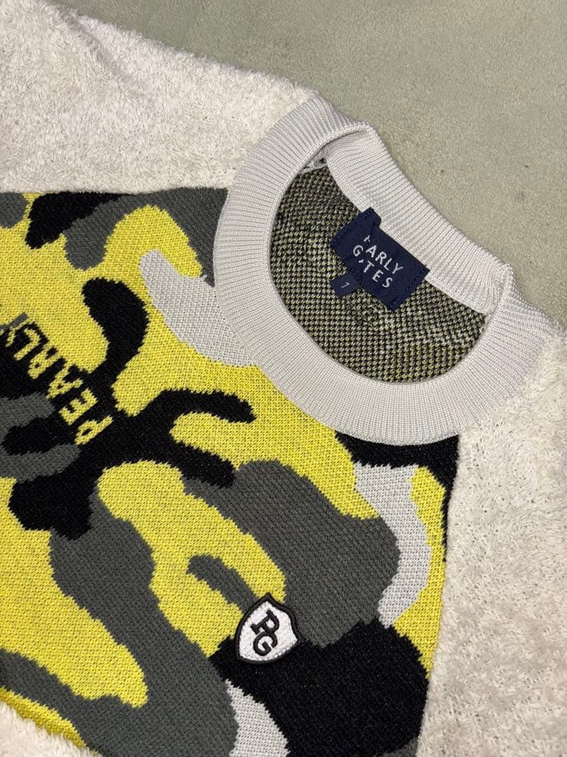 （専用）パーリーゲイツ、迷彩柄シリーズ、異素材ニット、セットアップ、サイズ1