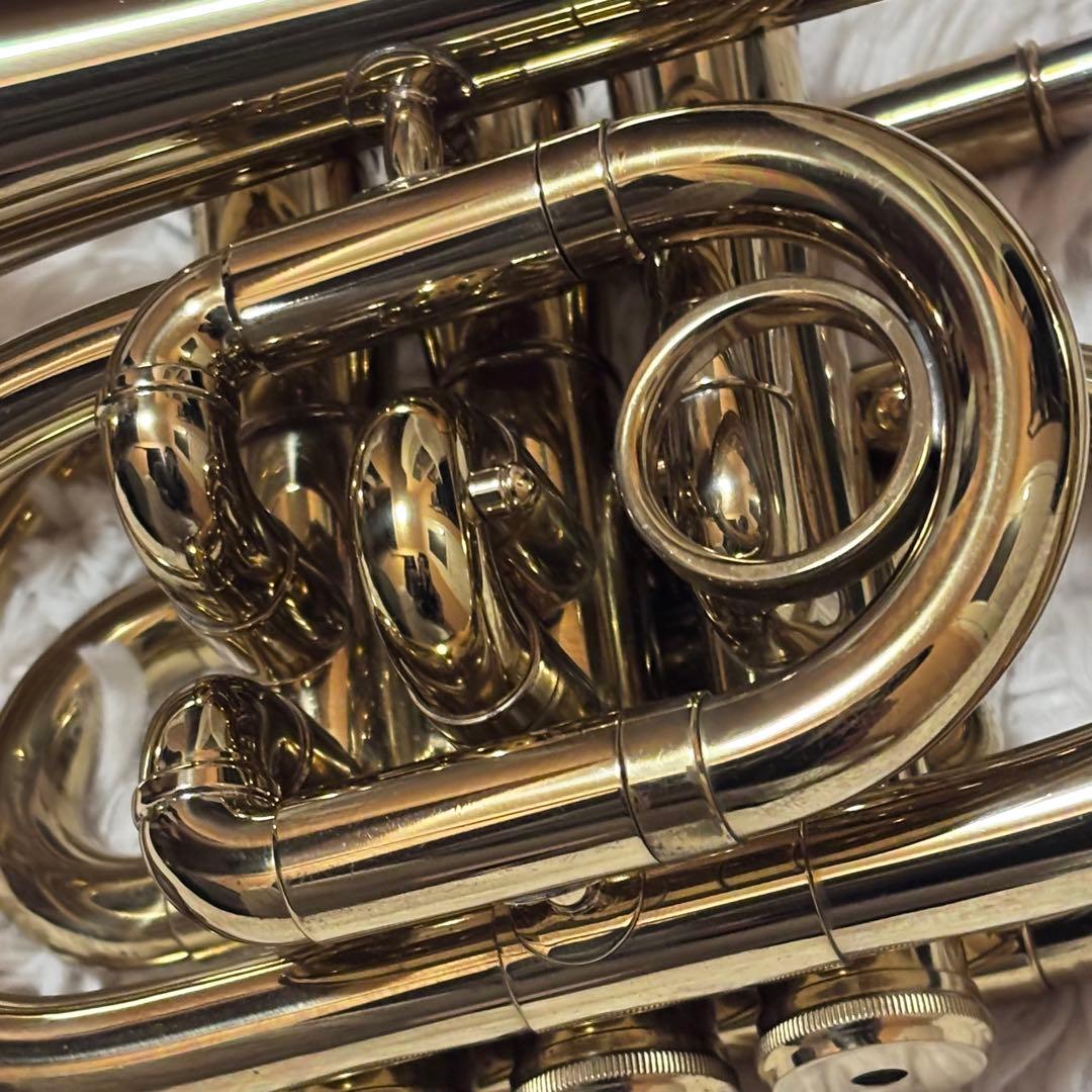 ポケットトランペット MPT100L Minerva ケース付き 金色　ラッカー