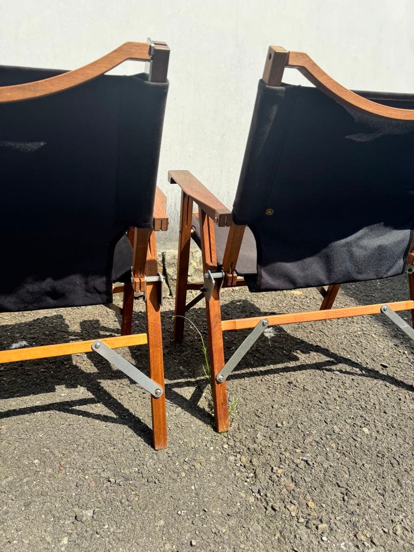 キャンプオンパレード　コンダクターズチェア2脚セット　帆布シート　収納袋付き