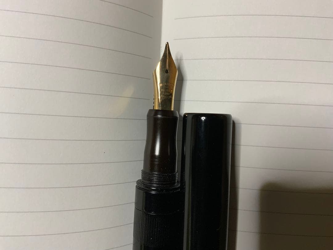 ぽりごん　酒井栄助作　オノト型インク止め万年筆　14K 新しいシール