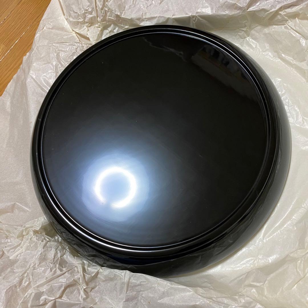 茶道具　八卦盆　真塗　貝入