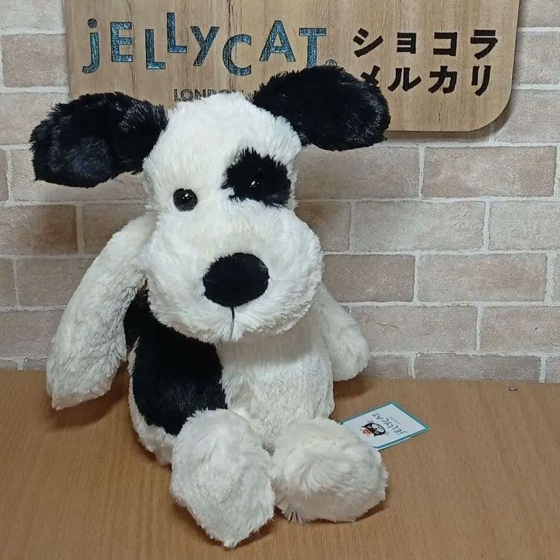  Black&Cream Puppy M 犬 ぬいぐるみ ドッグ