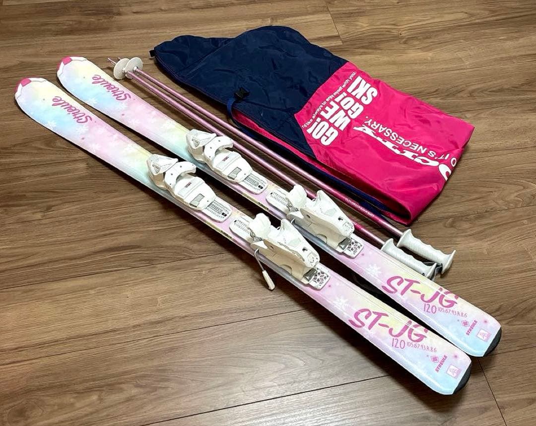 ジュニア スキー 120 ビンディング付き ポール 95cm STREULE