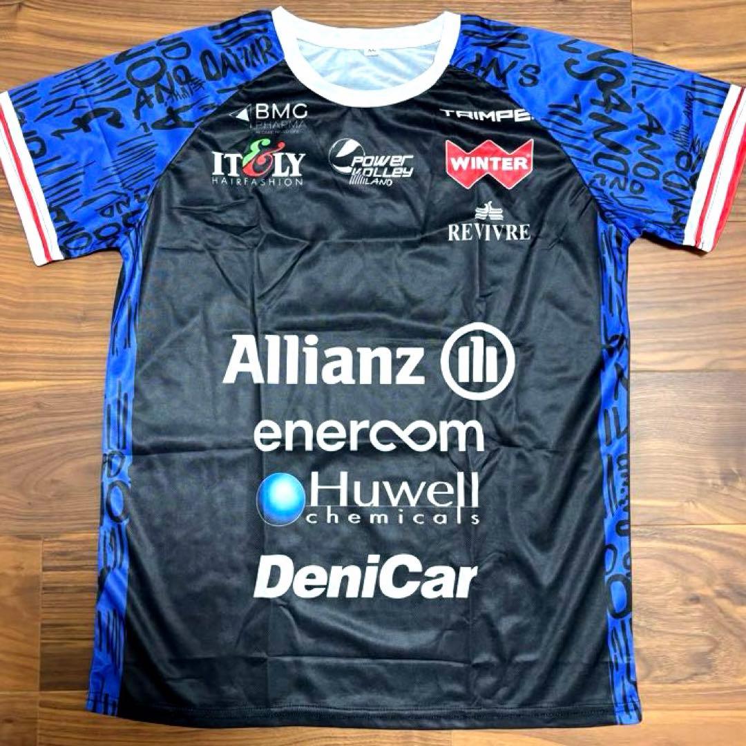 【激レア/新品】セリエA パワーバレー・ミラノ ゲームシャツ 豪華ロゴ入り　青