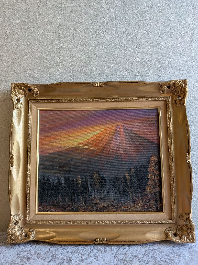 赤富士山 油絵