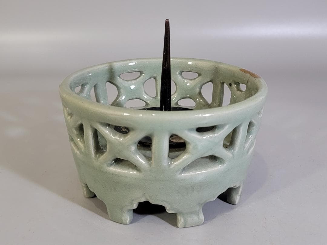 古美術 中国 天龍寺 青磁 燭台 茶道具伝来