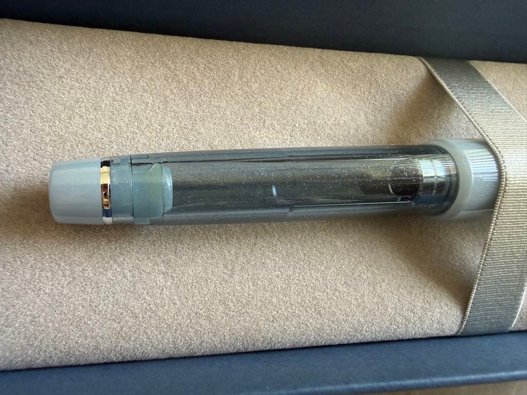 ナガサワ万年筆 チャスカブルー Mニブ 専用ボックス付き