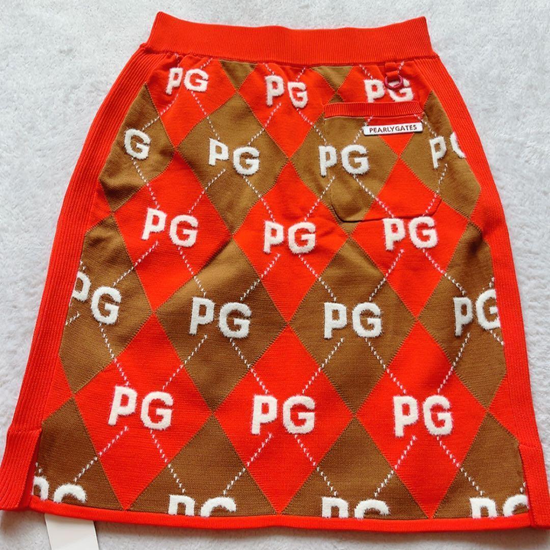 極美品　近年　パーリーゲイツ　セットアップ　アーガイル　PG柄　ニット　スカート