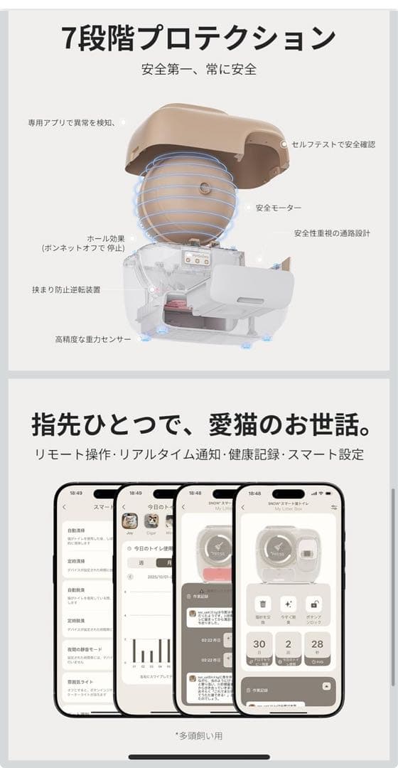 猫 自動トイレ,光触媒TiO2三重消臭 清掃完全自動 自動梱包