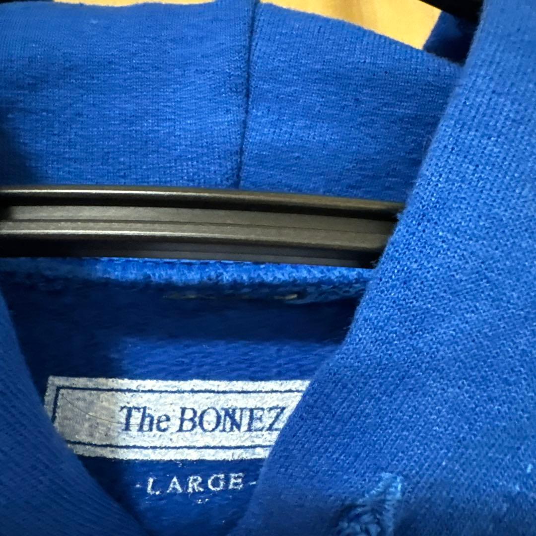 THEBONEZ青色フード付きスウェットLサイズ